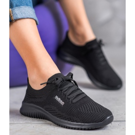 SHELOVET Scarpe in tessuto legate nero 1