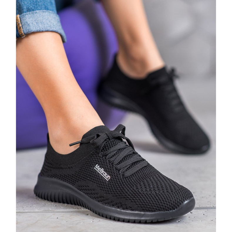SHELOVET Scarpe in tessuto legate nero 1