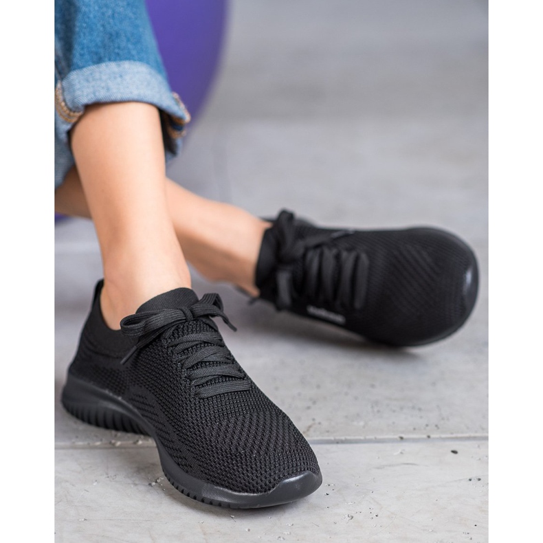 SHELOVET Scarpe in tessuto legate nero 2