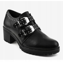 Scarpe brogue nere con borchie sul blocco NC176 nero 1