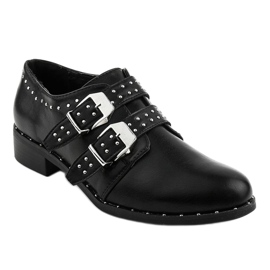 Scarpe brogue nere con borchie sul blocco NC168 nero 1