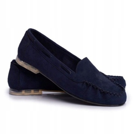 Sergio Leone Mocassini da donna in camoscio blu navy MK722 1