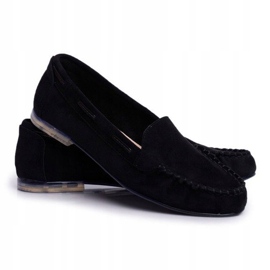 Sergio Leone Mocassini da donna in camoscio nero MK722 1