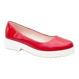 Scarpe con zeppa slip on rosse BJ6223-4 rosso 1