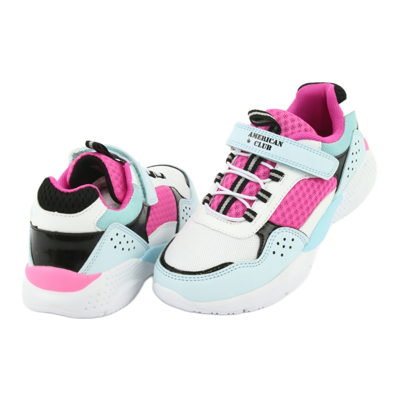 Scarpe sportive American Club ES07 alla moda bianco blu rosa 4