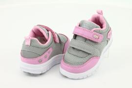 American Club ES23 due scarpe sportive con velcro rosa grigio 4