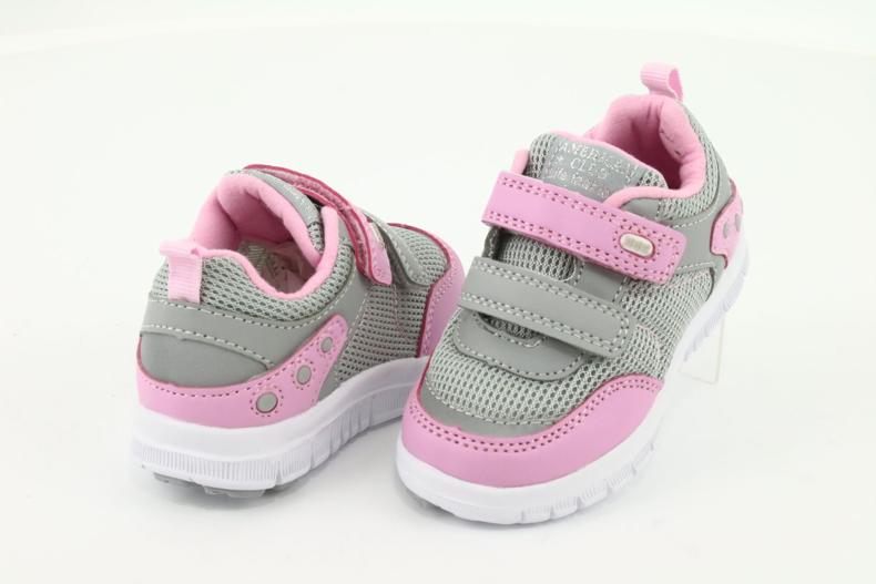 American Club ES23 due scarpe sportive con velcro rosa grigio 4