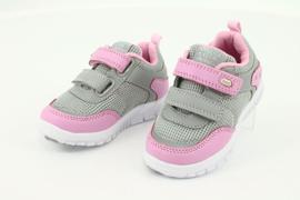 American Club ES23 due scarpe sportive con velcro rosa grigio 3