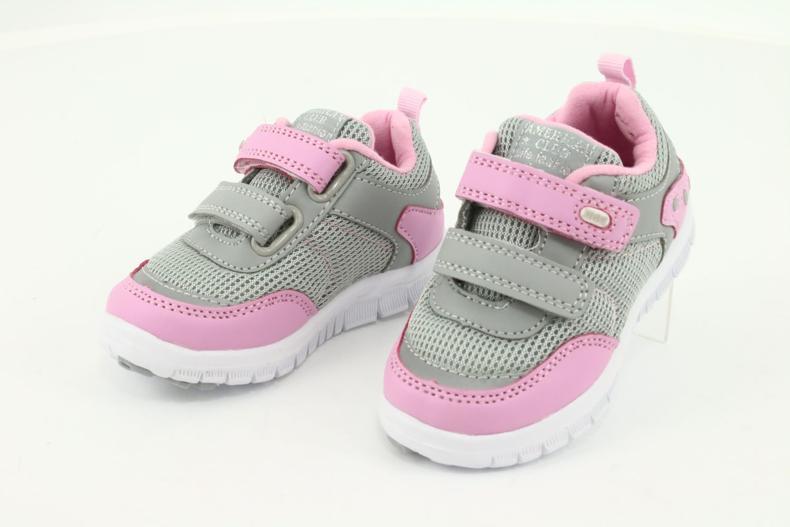 American Club ES23 due scarpe sportive con velcro rosa grigio 3
