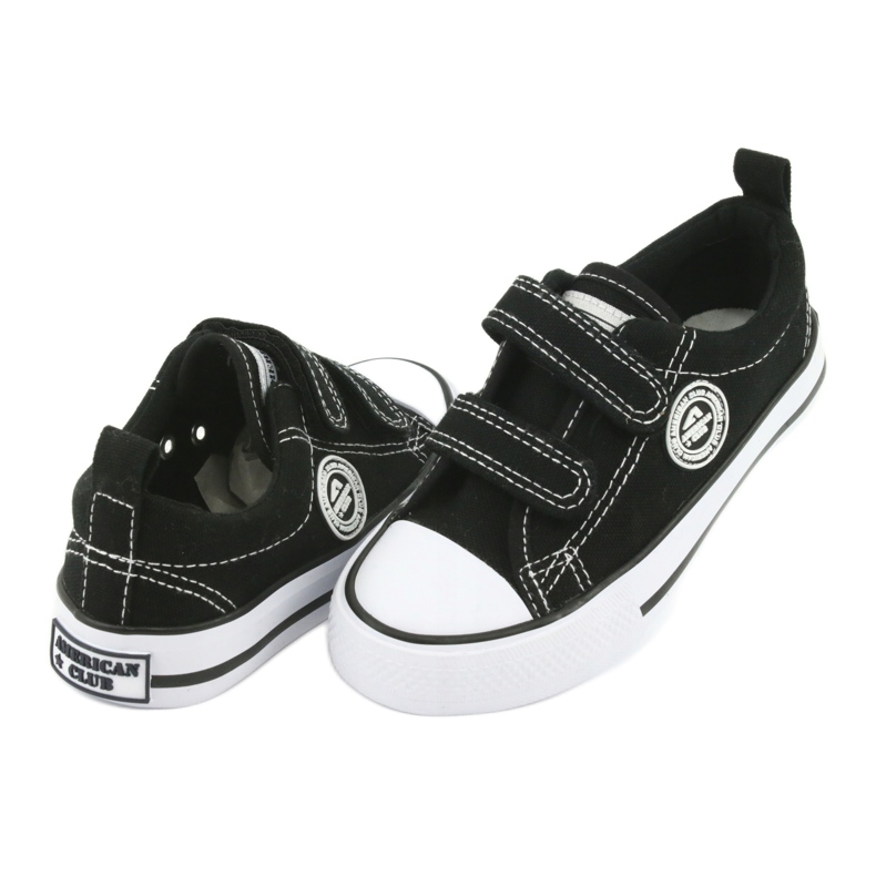 Sneakers nere con chiusura strappo American Club LH35 nero 4
