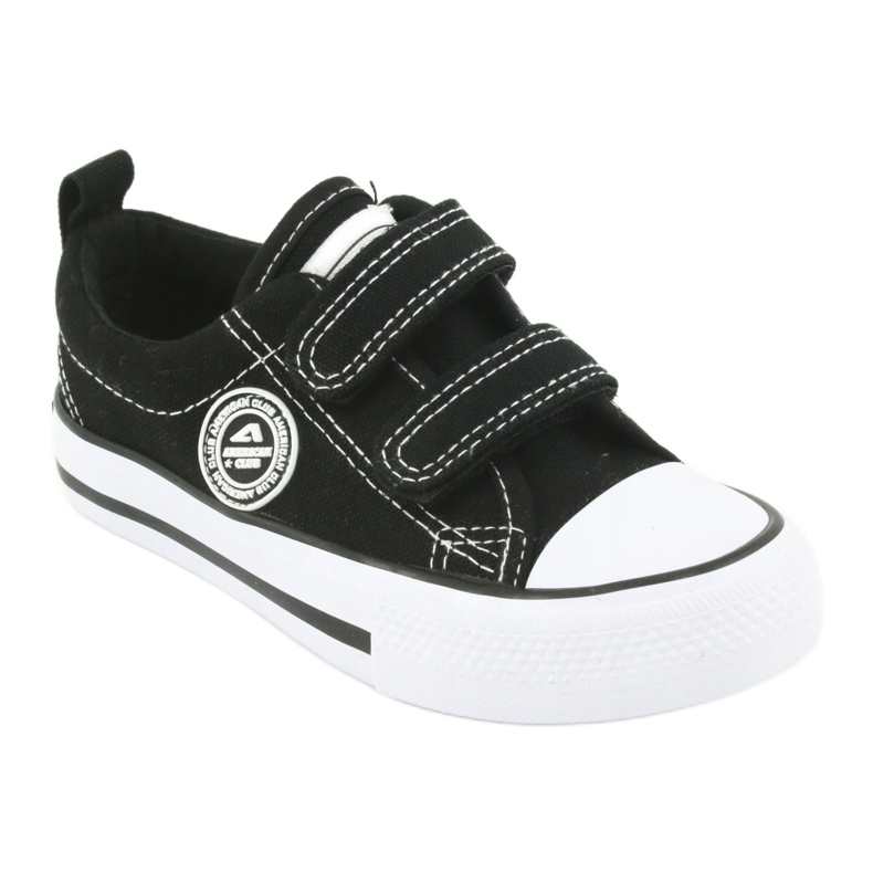 Sneakers nere con chiusura strappo American Club LH35 nero 1