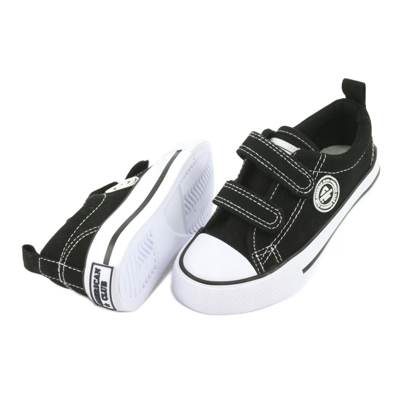 Sneakers nere con chiusura strappo American Club LH35 nero 5