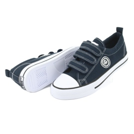 American Club Sneakers da bambino americane con velcro LH33 / 20 bianco blu navy 3