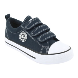 American Club Sneakers da bambino americane con velcro LH33 / 20 bianco blu navy 1