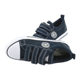 American Club Sneakers da bambino americane con velcro LH33 / 20 bianco blu navy 4