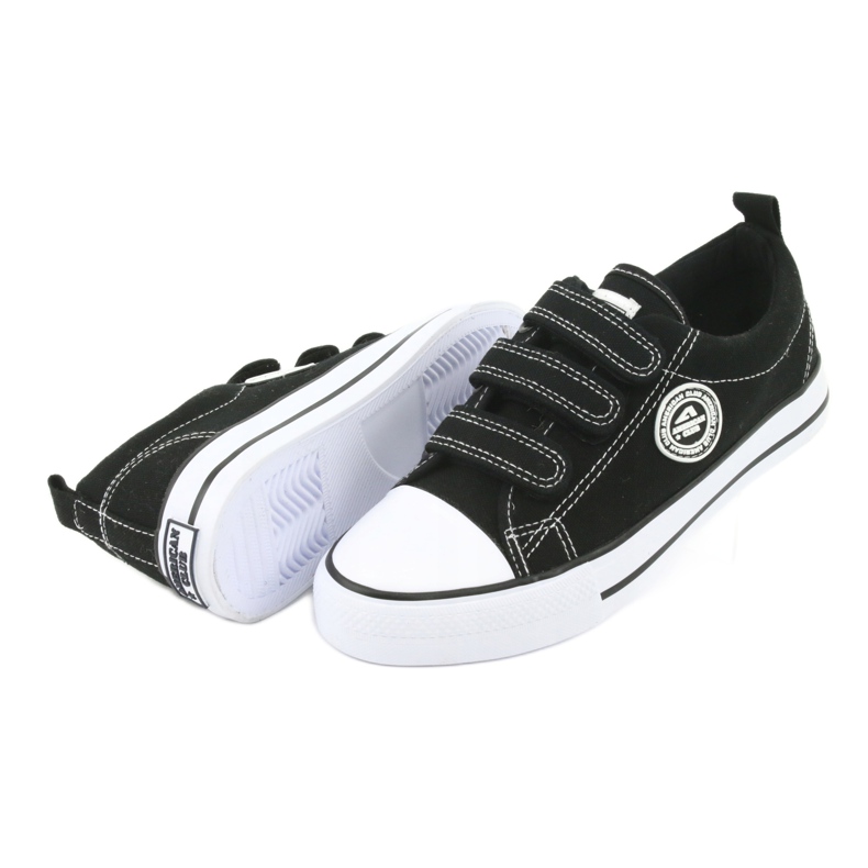 American Club Sneakers da bambino americane con velcro LH33 / 20 bianco nero 3
