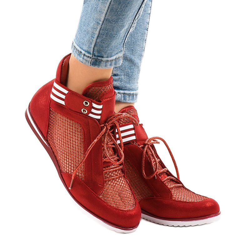 Scarpe da donna rosse alla moda TL-28 stivali rosso 2