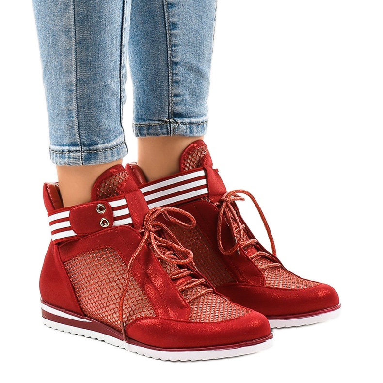 Scarpe da donna rosse alla moda TL-28 stivali rosso 1