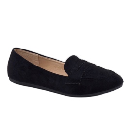 Mocassino ballerina 3C-20 in ecopelle scamosciata nera nero 1