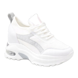 Sneakers sportive bianche con sistema AB5722 bianca grigio 1