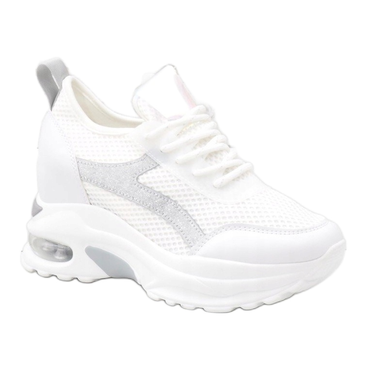 Sneakers sportive bianche con sistema AB5722 bianca grigio 1