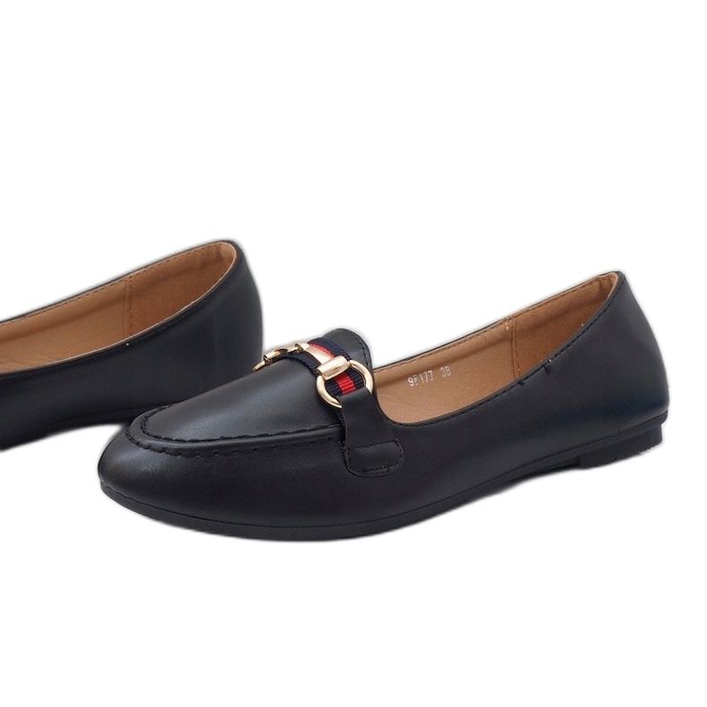 Mocassini ballerina in ecopelle nera 9F177 nero 1