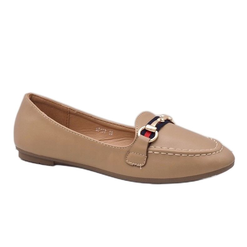 Mocassini kaki ballerine ecopelle 9F177 beige 1