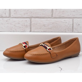 Mocassino ballerina in ecopelle marrone 9F177 1