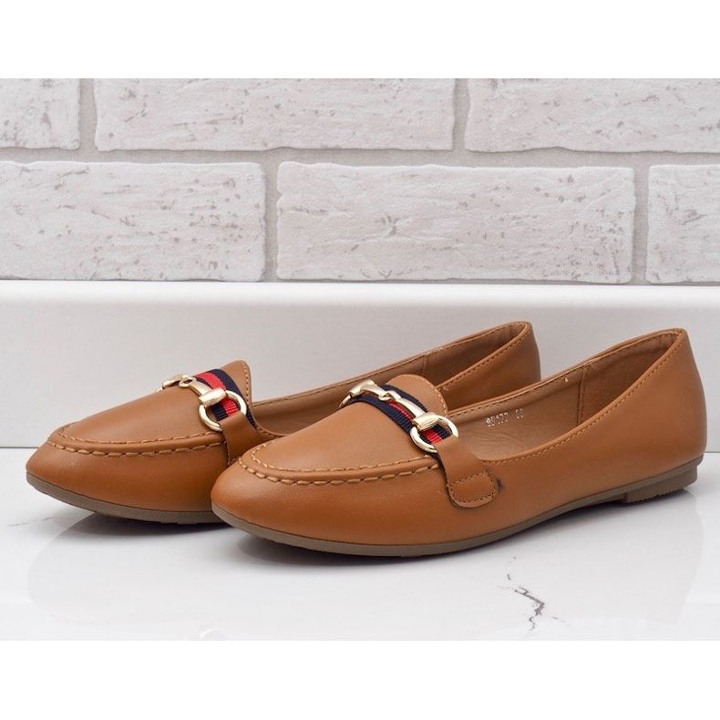 Mocassino ballerina in ecopelle marrone 9F177 1