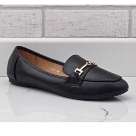 Mocassini ballerina in ecopelle nera 9F176 nero 1