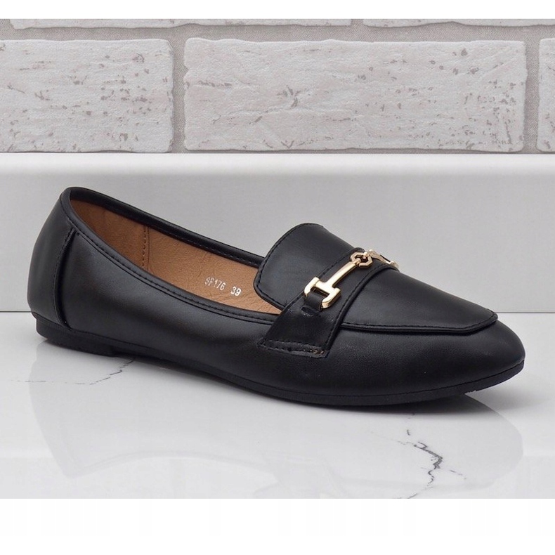 Mocassini ballerina in ecopelle nera 9F176 nero 1
