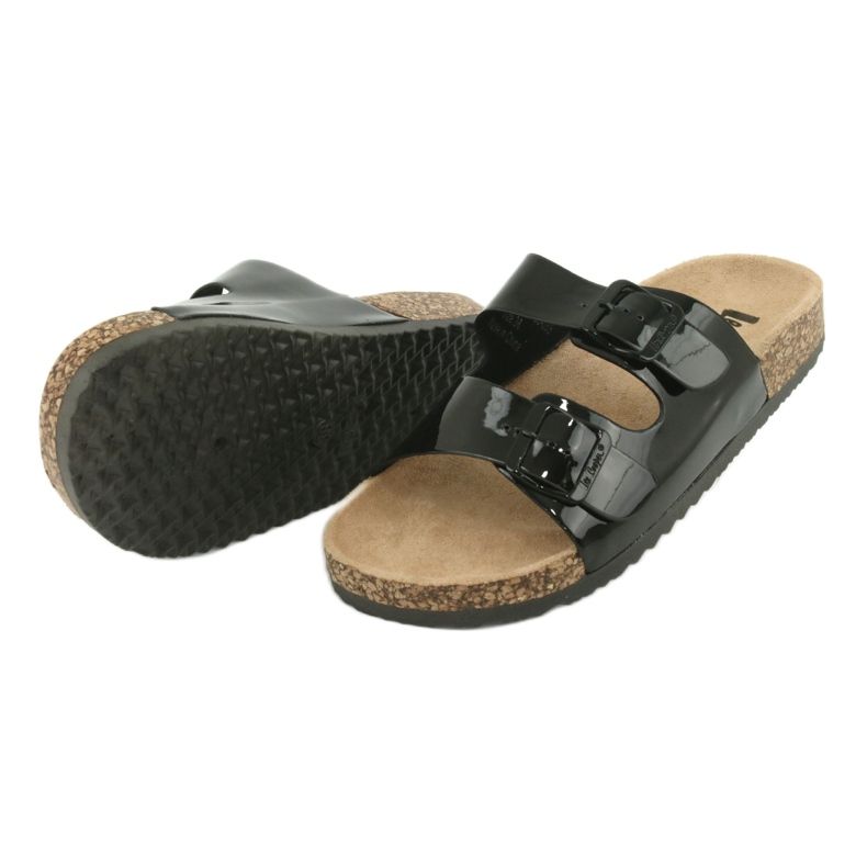 Pantofole anatomiche laccate nere Lee Cooper 1043 nero 3