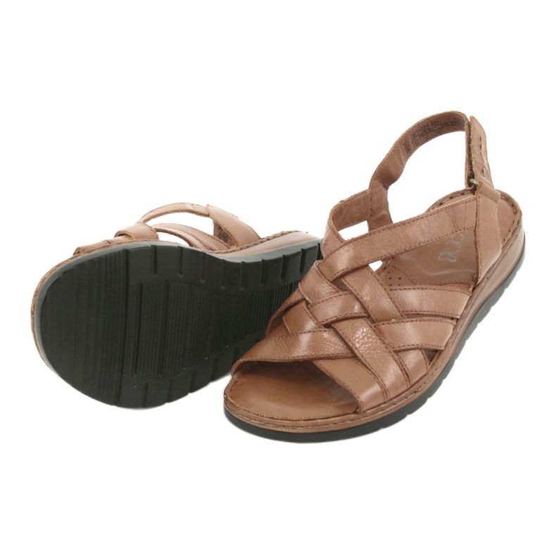 Sandali Caprice scarpe da donna in pelle marrone 5