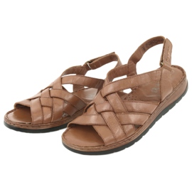 Sandali Caprice scarpe da donna in pelle marrone 3