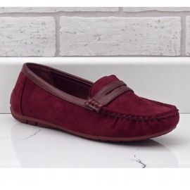 Mocassini bordeaux di ballerine BO-378 rosso 1