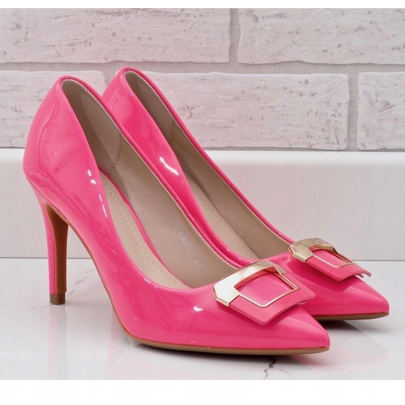 Tacchi laccati rosa con fibbia FM3002 1