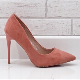 Scarpe classiche rosa in ecopelle scamosciata YJS82188 2