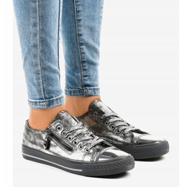 Sneakers grigie lucide TL-64 grigio 1