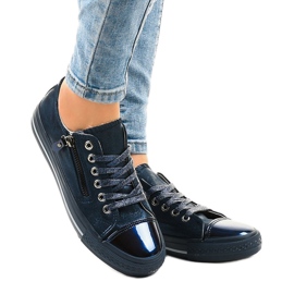Sneakers lucide blu navy TL-64 2