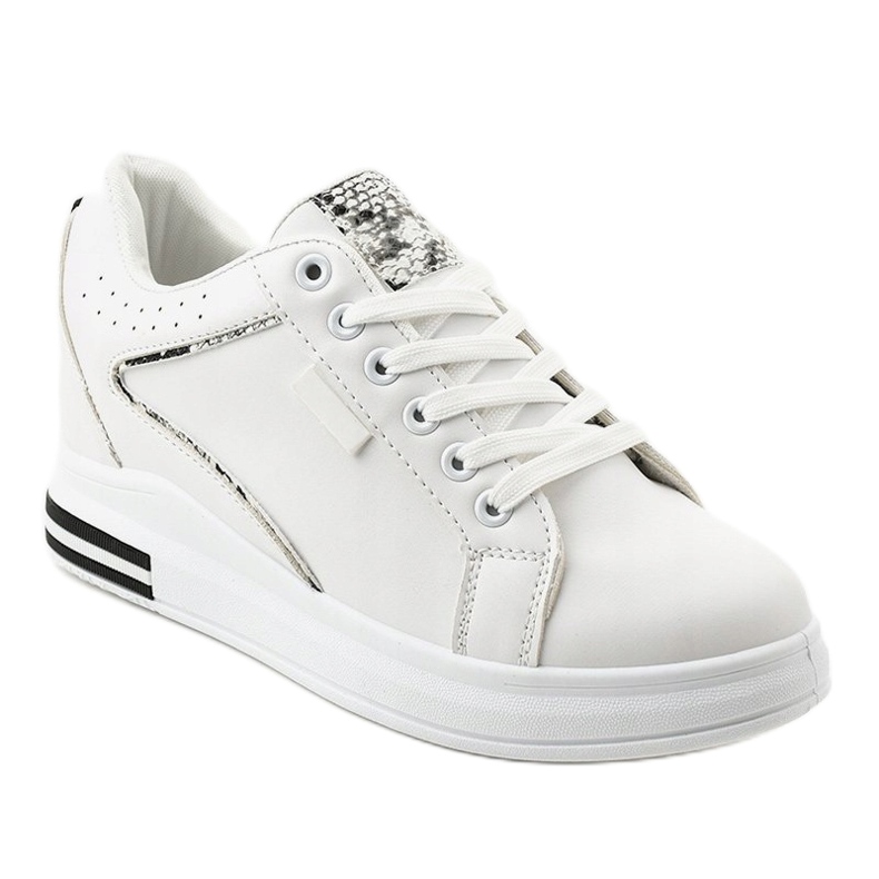 Sneakers bianche sulla zeppa SC12 bianca 1