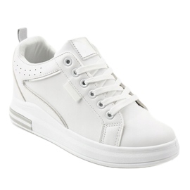 Sneakers bianche sulla zeppa SC12 bianco 1