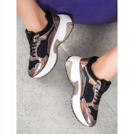 SHELOVET Sneakers Alla Moda Con Effetto Holo marrone nero 1