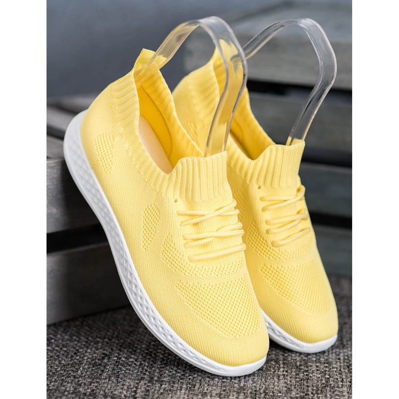 SHELOVET Scarpe sportive leggere giallo 2