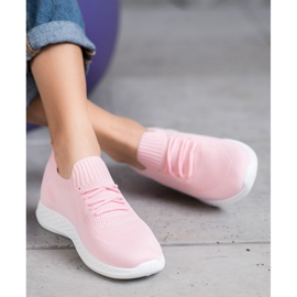 SHELOVET Scarpe sportive leggere rosa 2