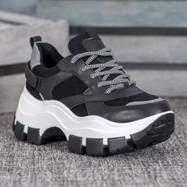 Weide Sneakers nere sulla piattaforma nero 1