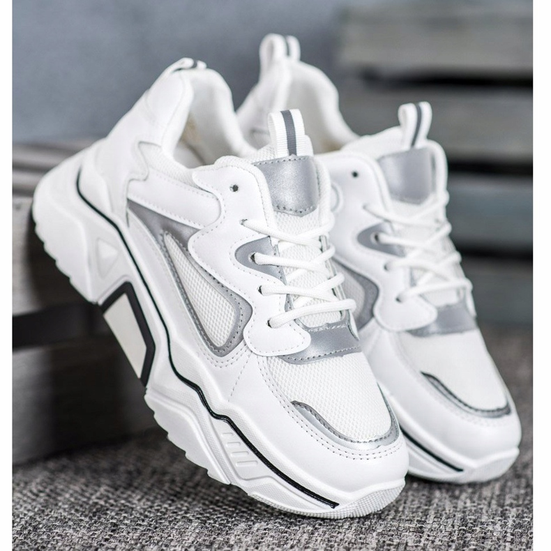 Weide Sneakers alla moda con rete bianco 2