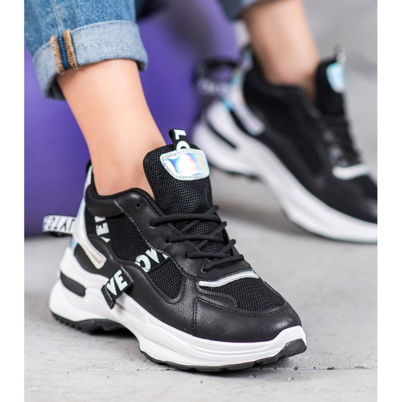 Weide Sneakers alla moda con iscrizioni nero 2