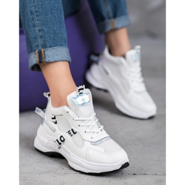 Weide Sneakers alla moda con iscrizioni bianco 1