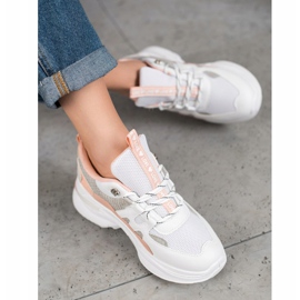 Weide Sneakers alla moda dell'amore bianco rosa multicolore 1