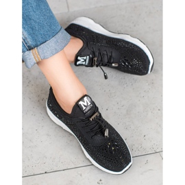 SUPER COOL Scarpe allacciate con cristalli nero 1